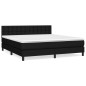 vidaXL Cama box spring con colchón tela negro 160x200 cm vidaXL Cama box spring con colchón tela negro 160x200 cm