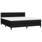vidaXL Cama box spring con colchón tela negro 160x200 cm vidaXL Cama box spring con colchón tela negro 160x200 cm