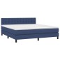 vidaXL Cama box spring con colchón tela azul 160x200 cm vidaXL Cama box spring con colchón tela azul 160x200 cm