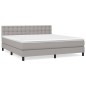 vidaXL Cama box spring con colchón tela gris claro 180x200 cm vidaXL Cama box spring con colchón tela gris claro 180x200 cm