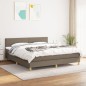 vidaXL Cama box spring con colchón tela gris taupe 160x200 cm vidaXL Cama box spring con colchón tela gris taupe 160x200 cm