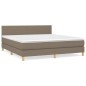 vidaXL Cama box spring con colchón tela gris taupe 160x200 cm vidaXL Cama box spring con colchón tela gris taupe 160x200 cm