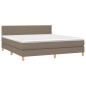 vidaXL Cama box spring con colchón tela gris taupe 160x200 cm vidaXL Cama box spring con colchón tela gris taupe 160x200 cm