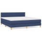 vidaXL Cama box spring con colchón tela azul 160x200 cm vidaXL Cama box spring con colchón tela azul 160x200 cm