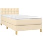 vidaXL Cama box spring con colchón tela color crema 90x200 cm vidaXL Cama box spring con colchón tela color crema 90x200 cm