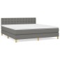 vidaXL Cama box spring con colchón tela gris oscuro 160x200 cm vidaXL Cama box spring con colchón tela gris oscuro 160x200 cm