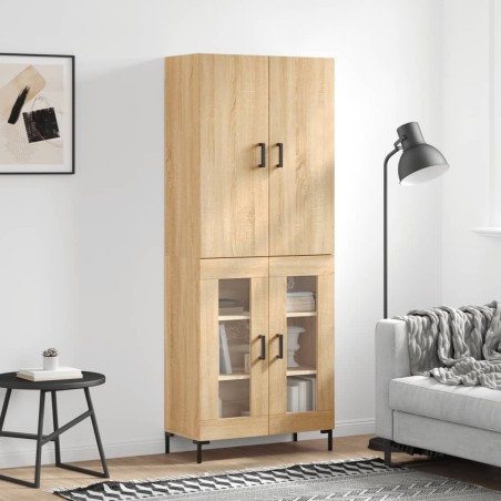 vidaXL Aparador alto madera contrachapada color roble 69,5x34x180 cm