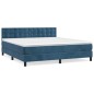 vidaXL Cama box spring con colchón terciopelo azul oscuro 180x200 cm vidaXL Cama box spring con colchón terciopelo azul oscuro 180x200 cm