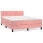vidaXL Cama box spring con colchón terciopelo rosa 140x200 cm vidaXL Cama box spring con colchón terciopelo rosa 140x200 cm