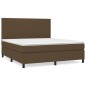 vidaXL Cama box spring con colchón tela marrón oscuro 180x200 cm vidaXL Cama box spring con colchón tela marrón oscuro 180x200 cm