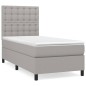 vidaXL Cama box spring con colchón tela gris claro 90x200 cm vidaXL Cama box spring con colchón tela gris claro 90x200 cm