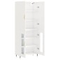 vidaXL Aparador alto madera contrachapada blanco brillo 69,5x34x180 cm