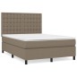 vidaXL Cama box spring con colchón tela gris taupe 140x200 cm vidaXL Cama box spring con colchón tela gris taupe 140x200 cm