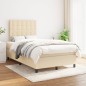 vidaXL Cama box spring con colchón tela color crema 120x200 cm vidaXL Cama box spring con colchón tela color crema 120x200 cm