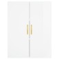 vidaXL Aparador alto madera contrachapada blanco brillo 69,5x34x180 cm