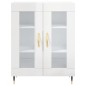 vidaXL Aparador alto madera contrachapada blanco brillo 69,5x34x180 cm