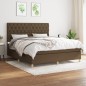 vidaXL Cama box spring con colchón tela marrón oscuro 160x200 cm vidaXL Cama box spring con colchón tela marrón oscuro 160x200 cm