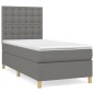 vidaXL Cama box spring con colchón tela gris oscuro 90x200 cm vidaXL Cama box spring con colchón tela gris oscuro 90x200 cm