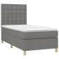 vidaXL Cama box spring con colchón tela gris oscuro 90x200 cm vidaXL Cama box spring con colchón tela gris oscuro 90x200 cm