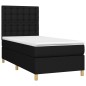 vidaXL Cama box spring con colchón tela negro 80x200 cm vidaXL Cama box spring con colchón tela negro 80x200 cm