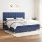 vidaXL Cama box spring con colchón tela azul 200x200 cm vidaXL Cama box spring con colchón tela azul 200x200 cm