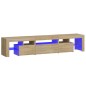 vidaXL Mueble de TV con luces LED roble Sonoma 200x36,5x40 cm vidaXL Mueble de TV con luces LED roble Sonoma 200x36,5x40 cm