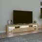 vidaXL Mueble de TV con luces LED roble Sonoma 200x36,5x40 cm vidaXL Mueble de TV con luces LED roble Sonoma 200x36,5x40 cm