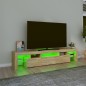vidaXL Mueble de TV con luces LED roble Sonoma 200x36,5x40 cm vidaXL Mueble de TV con luces LED roble Sonoma 200x36,5x40 cm