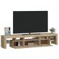 vidaXL Mueble de TV con luces LED roble Sonoma 200x36,5x40 cm vidaXL Mueble de TV con luces LED roble Sonoma 200x36,5x40 cm