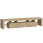 vidaXL Mueble de TV con luces LED roble Sonoma 200x36,5x40 cm vidaXL Mueble de TV con luces LED roble Sonoma 200x36,5x40 cm