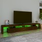 vidaXL Mueble de TV con luces LED marrón roble 260x36,5x40 cm vidaXL Mueble de TV con luces LED marrón roble 260x36,5x40 cm