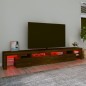 vidaXL Mueble de TV con luces LED marrón roble 260x36,5x40 cm vidaXL Mueble de TV con luces LED marrón roble 260x36,5x40 cm