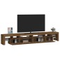 vidaXL Mueble de TV con luces LED marrón roble 260x36,5x40 cm vidaXL Mueble de TV con luces LED marrón roble 260x36,5x40 cm