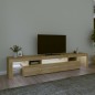vidaXL Mueble de TV con luces LED roble Sonoma 215x36,5x40 cm vidaXL Mueble de TV con luces LED roble Sonoma 215x36,5x40 cm