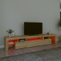 vidaXL Mueble de TV con luces LED roble Sonoma 215x36,5x40 cm vidaXL Mueble de TV con luces LED roble Sonoma 215x36,5x40 cm
