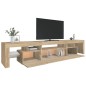 vidaXL Mueble de TV con luces LED roble Sonoma 215x36,5x40 cm vidaXL Mueble de TV con luces LED roble Sonoma 215x36,5x40 cm