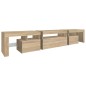 vidaXL Mueble de TV con luces LED roble Sonoma 215x36,5x40 cm vidaXL Mueble de TV con luces LED roble Sonoma 215x36,5x40 cm