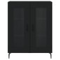 vidaXL Aparador alto madera contrachapada negro 69,5x34x180 cm