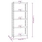 vidaXL Estantería 5 niveles 2 uds acero madera contrachapada plateado vidaXL Estantería 5 niveles 2 uds acero madera contrachapada plateado