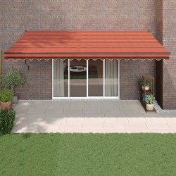 vidaXL Toldo retráctil automático naranja y marrón 5x3 m