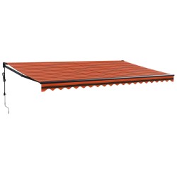 vidaXL Toldo retráctil automático naranja y marrón 5x3 m
