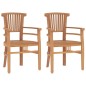 vidaXL Juego de comedor para jardín 3 pzas madera maciza de teca