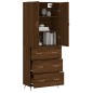 vidaXL Aparador alto madera contrachapada marrón roble 69,5x34x180 cm vidaXL Aparador alto madera contrachapada marrón roble 69,5x34x180 cm