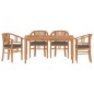 vidaXL Juego de comedor para jardín 5 piezas madera maciza de teca vidaXL Juego de comedor para jardín 5 piezas madera maciza de teca
