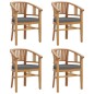 vidaXL Juego de comedor para jardín 5 piezas madera maciza de teca vidaXL Juego de comedor para jardín 5 piezas madera maciza de teca