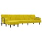 vidaXL Sofá cama en forma de L terciopelo amarillo 260x140x70 cm vidaXL Sofá cama en forma de L terciopelo amarillo 260x140x70 cm