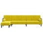 vidaXL Sofá cama en forma de L terciopelo amarillo 260x140x70 cm vidaXL Sofá cama en forma de L terciopelo amarillo 260x140x70 cm