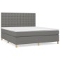 vidaXL Cama box spring con colchón tela gris oscuro 160x200 cm vidaXL Cama box spring con colchón tela gris oscuro 160x200 cm
