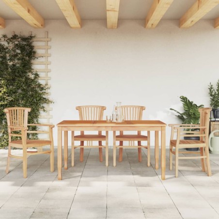 vidaXL Juego de comedor para jardín 5 piezas madera maciza de teca