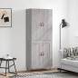 vidaXL Aparador alto madera contrachapada gris sonoma 69,5x34x180 cm vidaXL Aparador alto madera contrachapada gris sonoma 69,5x34x180 cm